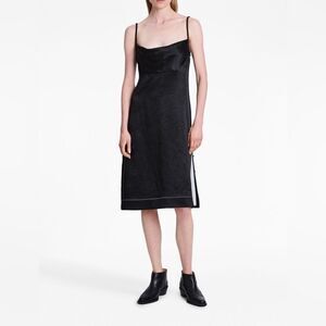 Proenza Schouler Crushed Satin Cowl Neck Midi-Dress size 6